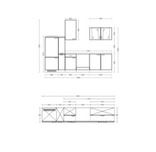 Schéma d''une kitchenette avec dimensions