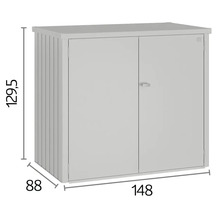 Metall Gartenschrank mit Maßangaben