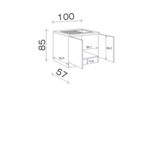 Meuble d'évier Flex Well avec évier Tiago lxpxh 100x60x85 cm gris basalte mat démonté