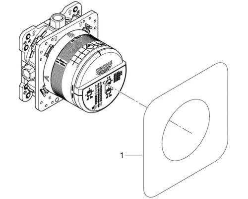 Corps d''encastrement thermostatique Logo Grohe avec plaque de montage