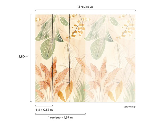 Illustration d''un papier peint avec motif de plantes