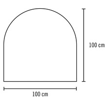 Schéma d''une forme d''arche de porte d''une largeur et d''une hauteur de 100 centimètres