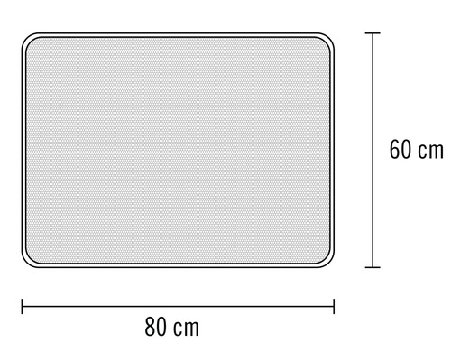Illustration d''une moustiquaire avec des dimensions de 80 sur 60 centimètres