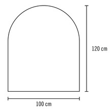 Schéma d''un arc d''une dimension de 100 x 120 centimètres