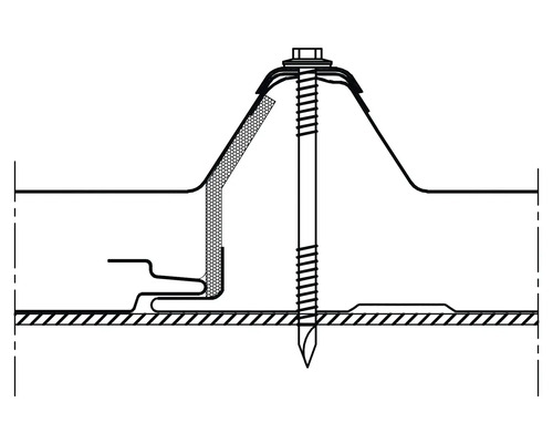 Schéma de fixation de toit avec vis