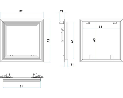 Dessin technique d''un cadre de révision avec indications de mesure