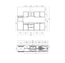 Plan de cuisine avec dimensions.
