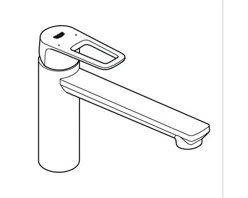 Zeichnung einer Armatur für ein Waschbecken