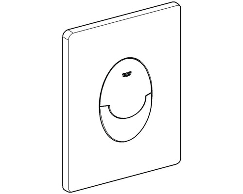 Grohe Logo auf einer Betätigungsplatte für die Spülung