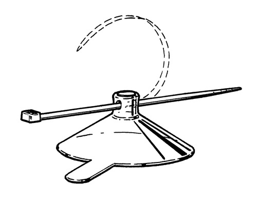 Metallischer Gießring mit Halterung zur Befestigung.