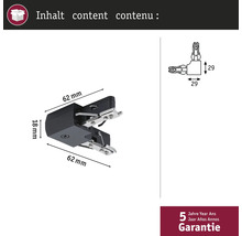 Dimensions d''une quincaillerie d''ameublement avec garantie de 5 ans