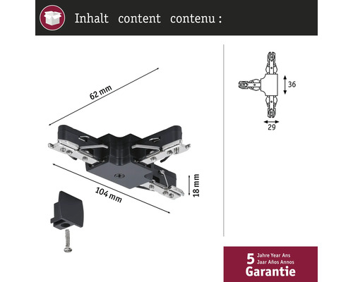 Connecteur pour panneaux avec accessoires et dimensions