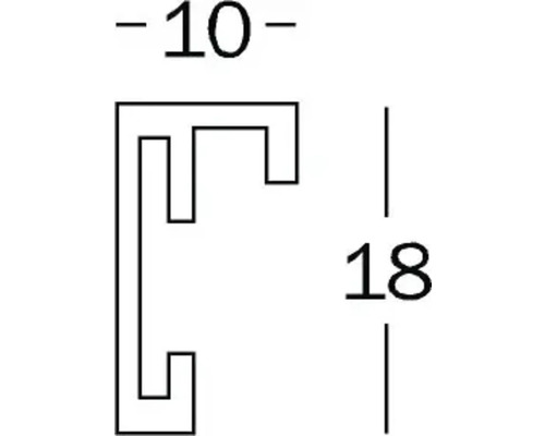 Schéma d''un profilé avec les dimensions 10 et 18