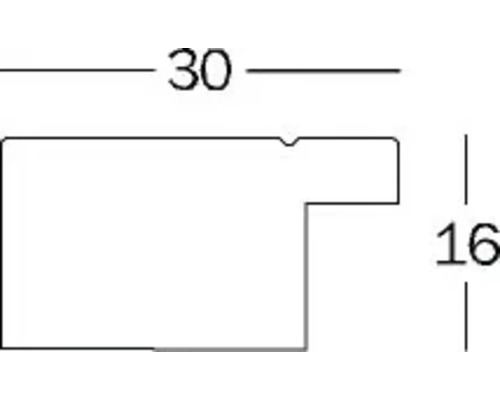 Technische Zeichnung eines Profils mit Maßangaben 30 und 16