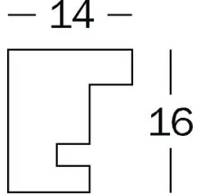 Dessin technique d''un profilé avec les dimensions 14 et 16 millimètres