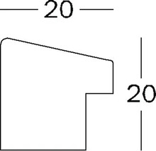 Technische Zeichnung Profilquerschnitt mit Maßangaben 20 x 20