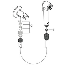 Dusch-WC-Set, bestehend aus Brausekopf, Wandhalterung und Montagezubehör
