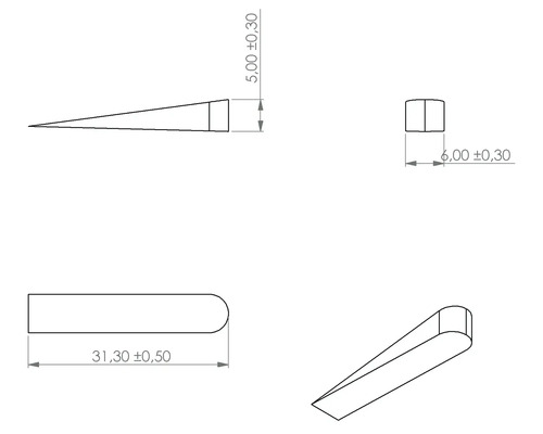 Dessin technique d''une cale avec des dimensions