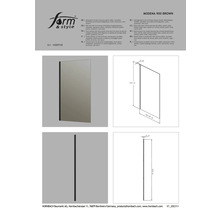 Seitenwand mit 6 mm Glas grau getönt, reversibel, Perleffekt und Schnellmontagesystem, Profil: Aluminium, matt schwarz