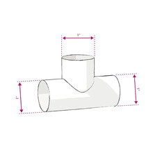 Image d''un té en plastique mesurant 2,54 cm