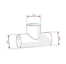 Image d''un raccord en té avec des dimensions de 1 1/4 pouce