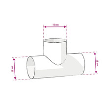 Raccord en T avec un diamètre de 16 mm