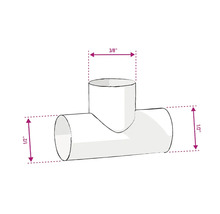 Image d''un raccord en té mesurant 3/8 pouce et 1/2 pouce