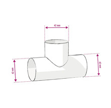 Image d''un té avec des dimensions de 42 mm