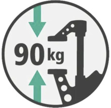 Symbole de capacité de charge jusqu''à 90 kilogrammes