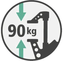 Symbole de capacité de charge jusqu''à 90 kilogrammes