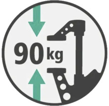 Symbol für Belastbarkeit bis 90 Kilogramm