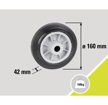 Roue d''un diamètre de 160 millimètres et une capacité de charge de 150 kilogrammes