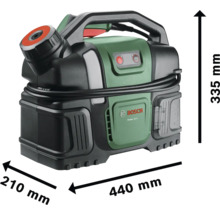 Nettoyeur sans fil Bosch Fontus 18V-6 avec des dimensions de 440 mm de longueur, 210 mm de largeur et 335 mm de hauteur