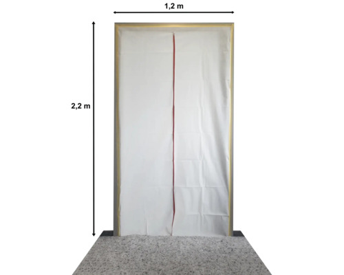 Porte anti-poussière mesurant 1,2 mètre sur 2,2 mètres