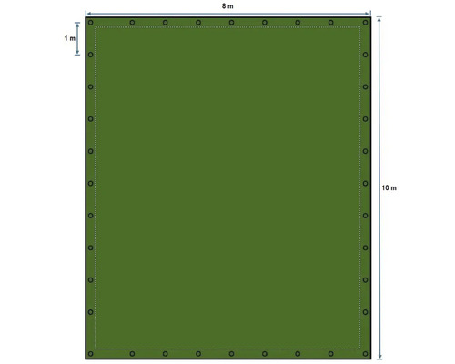 Plane mit Ösen, 8 x 10 Meter