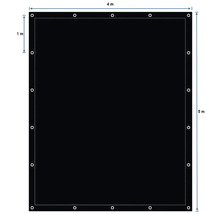 Bâche rectangulaire avec oeillets, dimensions quatre mètres sur cinq mètres