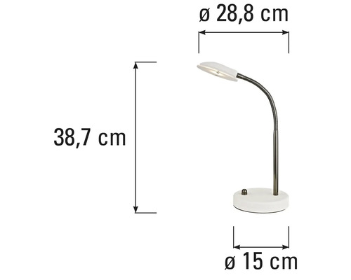 Abmessungen einer Schreibtischleuchte