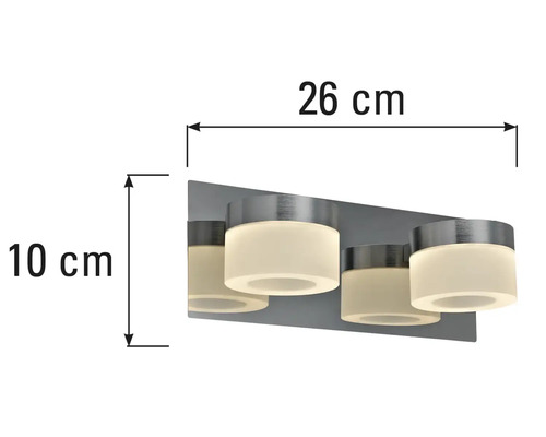 Wandleuchte mit Abmessungen: 26 cm Breite und 10 cm Höhe