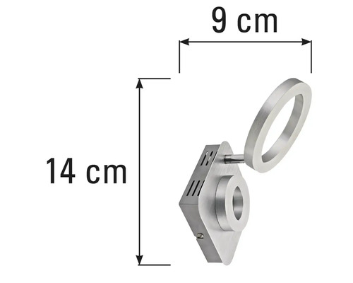 Dimensions d'une applique murale : 14 cm de hauteur et 9 cm de largeur.