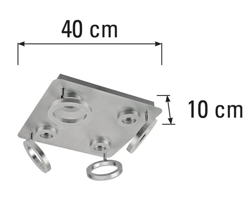 Deckenleuchte mit den Maßen 40 mal 10 Zentimeter