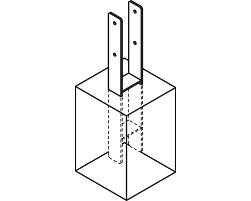 Support de poteau à bétonner, représentation en perspective