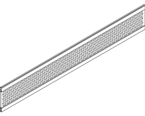 Längliches Lüftungsgitter mit vielen kleinen Löchern.