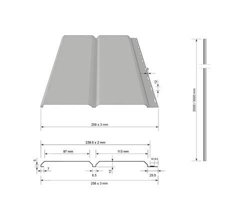 Dimensions d'un bardage