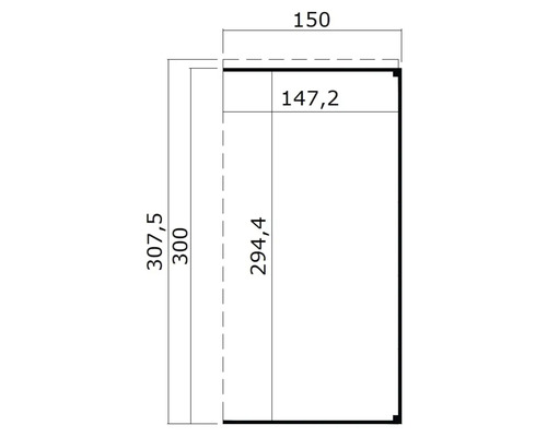 Technische Zeichnung mit Maßangaben