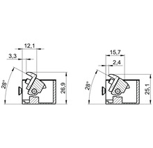 Dessin technique d'un volet de meuble avec indications de mesure