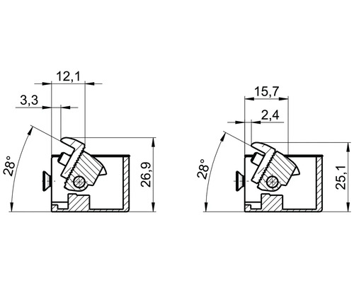 Dessin technique d'un volet de meuble avec indications de mesure