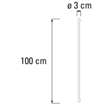 Profil latéral de radiateur avec des dimensions de 100 cm de long et 3 cm de diamètre