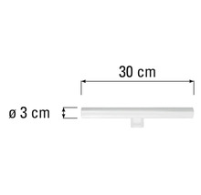 Rohr mit Abmessungsangaben: 30 Zentimeter Länge, 3 Zentimeter Durchmesser