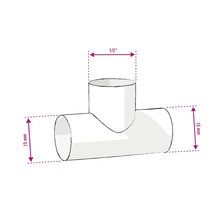 T-Stück mit Abmessungen 15 mm und 1/2 Zoll