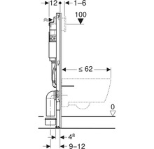 Dessin technique d'un système d'installation sanitaire avec indications de dimensions